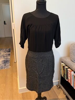 Loft Dress with Black Top and Gray Tweed Skirt- size 6